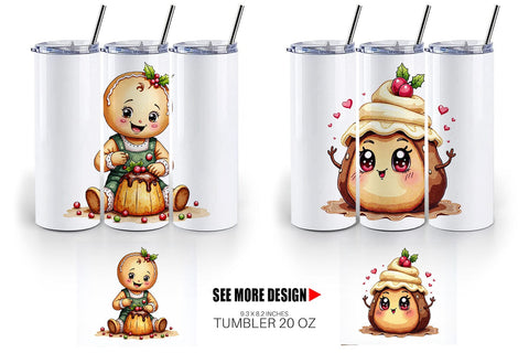 Tumbler Christmas Pudding Delights Sublimation artnoy 