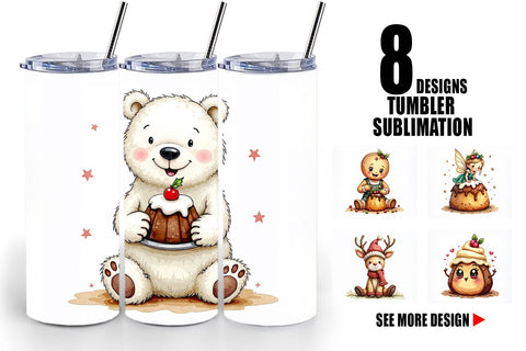 Tumbler Christmas Pudding Delights Sublimation artnoy 