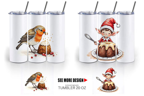 Tumbler Christmas Pudding Delights Sublimation artnoy 