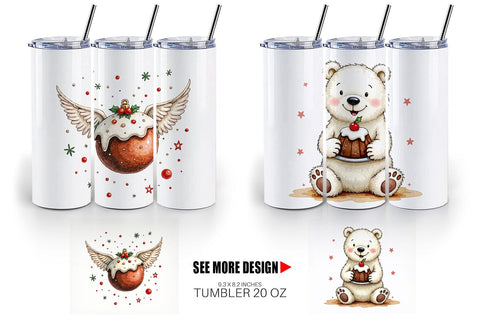Tumbler Christmas Pudding Delights Sublimation artnoy 