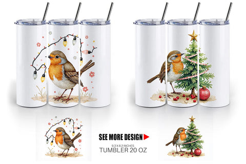 Tumbler Christmas Robin Wonders Sublimation artnoy 
