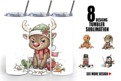 Tumbler Christmas Sarcastic Character Sublimation artnoy 