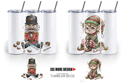 Tumbler Christmas Sarcastic Character Sublimation artnoy 