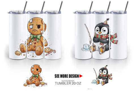 Tumbler Christmas Sarcastic Character Sublimation artnoy 