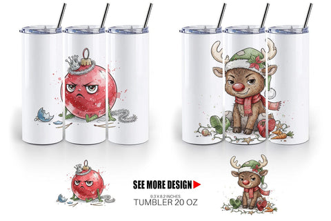 Tumbler Christmas Sarcastic Character Sublimation artnoy 