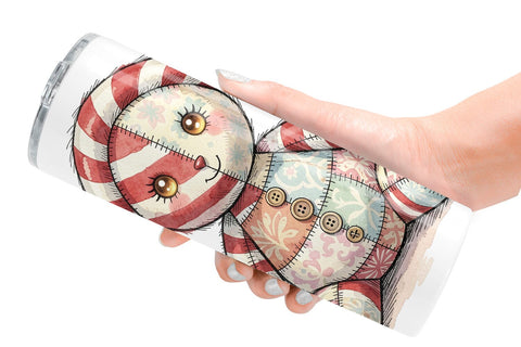 Tumbler Christmas Treat Patchwork Watercolor Sublimation artnoy 