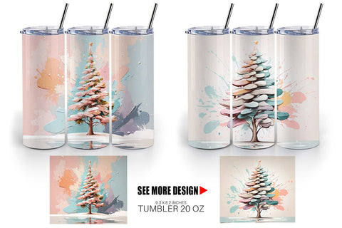 Tumbler Christmas Tree Sublimation artnoy 