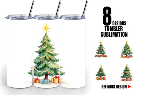 Tumbler Christmas Tree Sublimation artnoy 