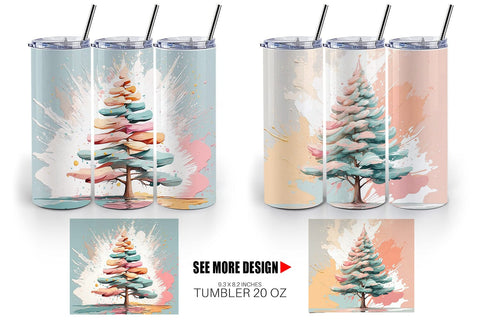 Tumbler Christmas Tree Sublimation artnoy 