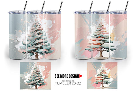 Tumbler Christmas Tree Sublimation artnoy 