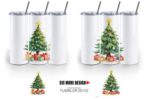 Tumbler Christmas Tree Sublimation artnoy 