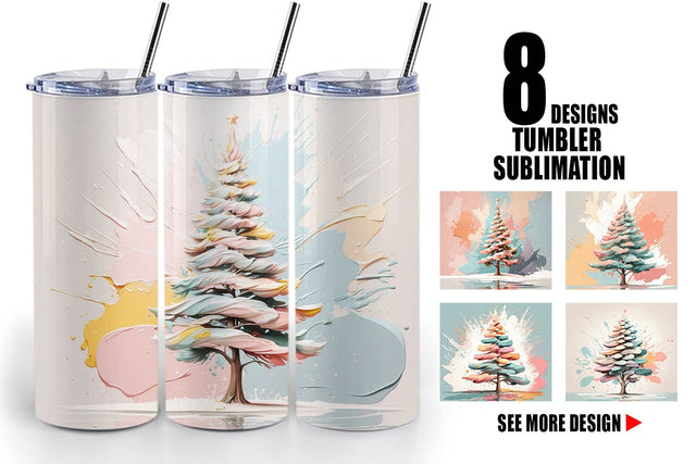 Tumbler Christmas Tree Sublimation artnoy 