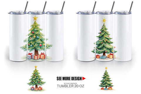 Tumbler Christmas Tree Sublimation artnoy 
