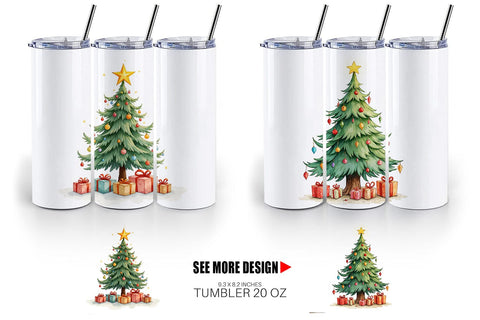 Tumbler Christmas Tree Sublimation artnoy 