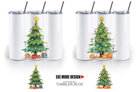 Tumbler Christmas Tree Sublimation artnoy 