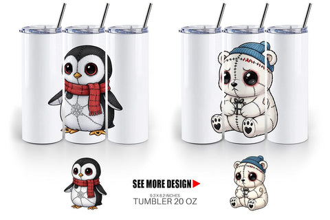 Tumbler Christmas Voodoo Doll Characters Sublimation artnoy 