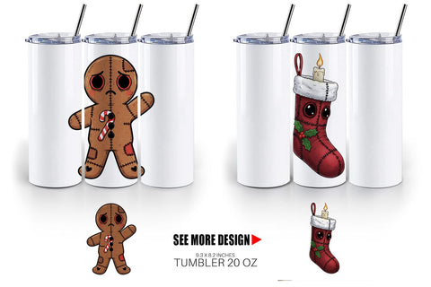 Tumbler Christmas Voodoo Doll Characters Sublimation artnoy 