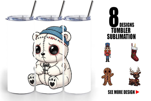 Tumbler Christmas Voodoo Doll Characters Sublimation artnoy 