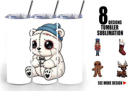 Tumbler Christmas Voodoo Doll Characters Sublimation artnoy 