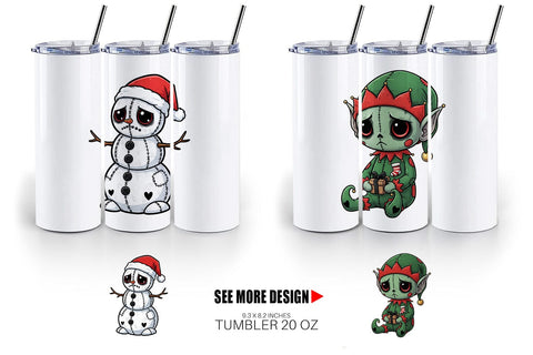 Tumbler Christmas Voodoo Doll Characters Sublimation artnoy 