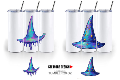 Tumbler Chrome Star Witch Hat Sublimation artnoy 