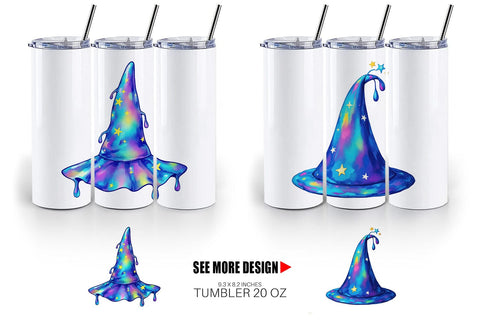 Tumbler Chrome Star Witch Hat Sublimation artnoy 