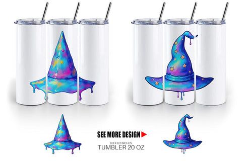 Tumbler Chrome Star Witch Hat Sublimation artnoy 