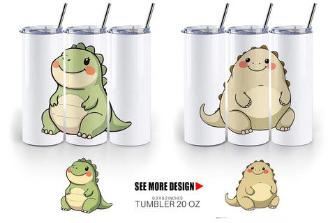 Tumbler Chubby Dinosaur Sublimation artnoy 
