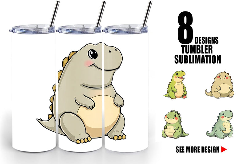 Tumbler Chubby Dinosaur Sublimation artnoy 
