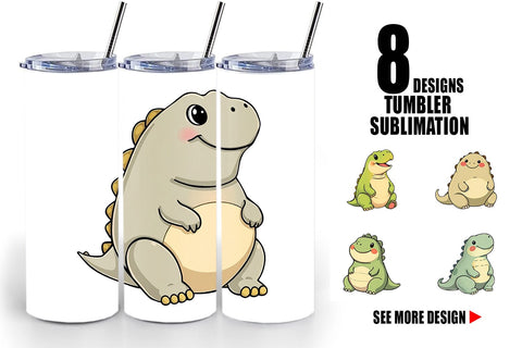 Tumbler Chubby Dinosaur Sublimation artnoy 