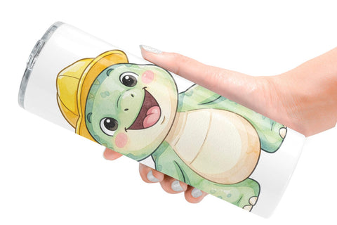 Tumbler Chubby School Dino Watercolor Sublimation artnoy 