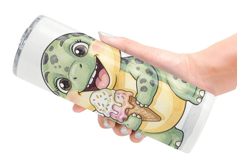 Tumbler Chubby Summer Dinosaur Watercolor Sublimation artnoy 