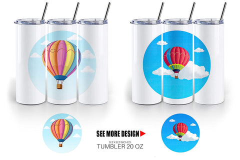 Tumbler Classic Hot Air Balloon Sublimation artnoy 