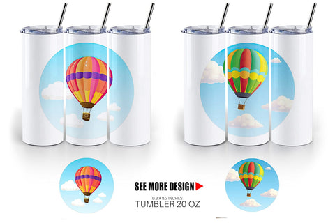 Tumbler Classic Hot Air Balloon Sublimation artnoy 
