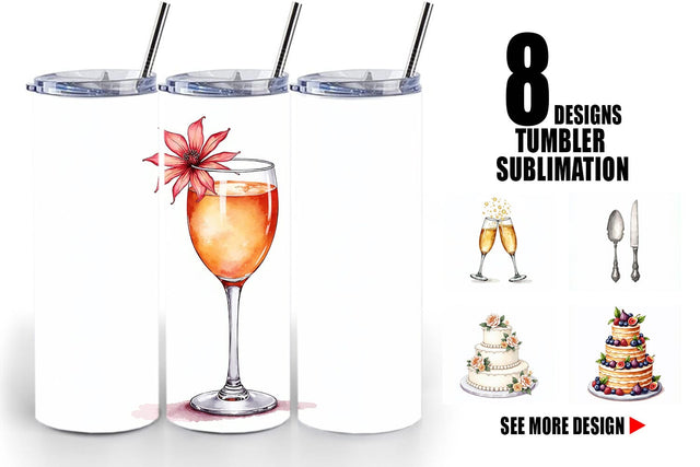 Tumbler Classic Wedding Cakes and Celebrations Sublimation artnoy 
