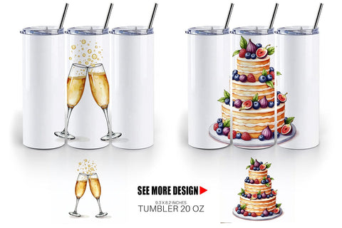 Tumbler Classic Wedding Cakes and Celebrations Sublimation artnoy 