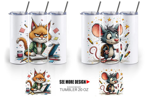 Tumbler Classroom Chaos Critters Sublimation artnoy 