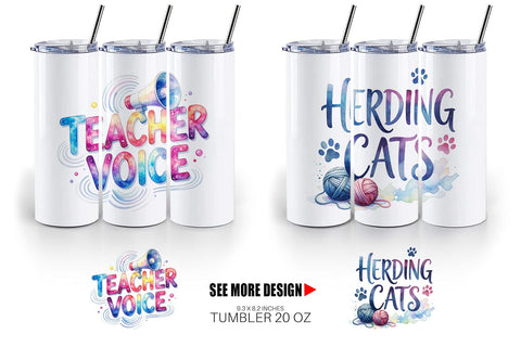 Tumbler Classroom Chaos Quotes Sublimation artnoy 