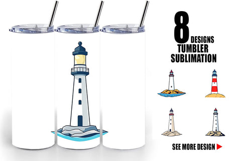 Tumbler Cliff Lighthouse Sublimation artnoy 