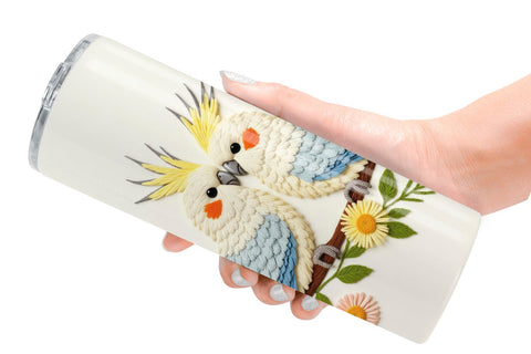 Tumbler Cockatiel Embroidery Sublimation artnoy 