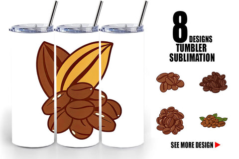 Tumbler Cocoa Beans Sublimation artnoy 