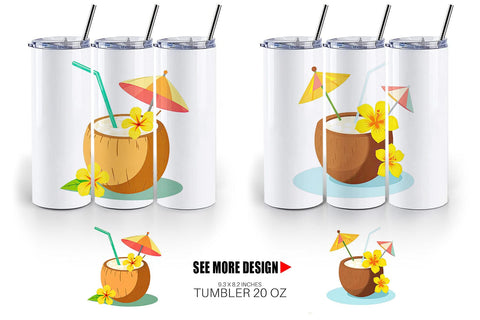 Tumbler Coconut Drink Sublimation artnoy 