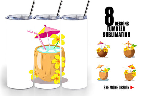 Tumbler Coconut Drink Sublimation artnoy 