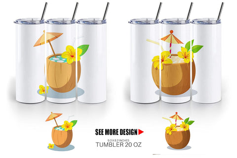 Tumbler Coconut Drink Sublimation artnoy 
