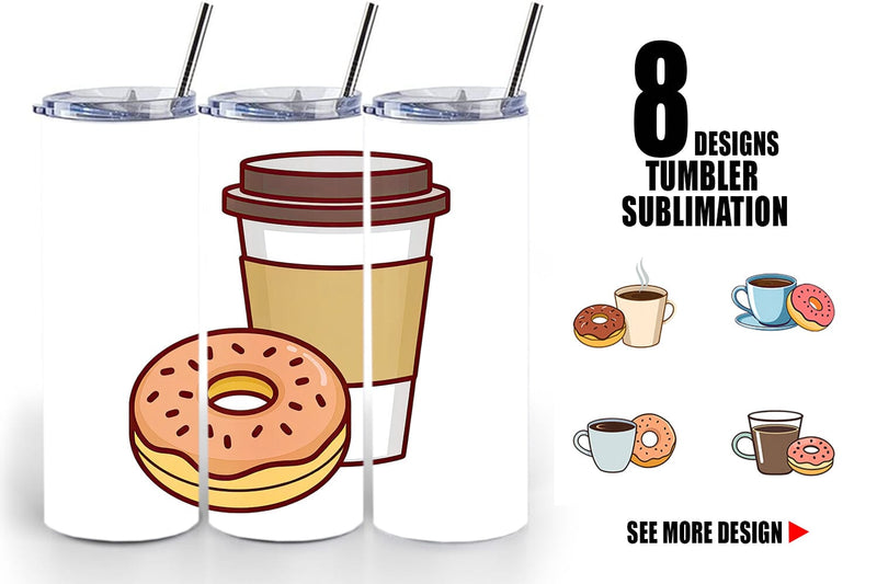 Tumbler Coffee Donut Sublimation artnoy 