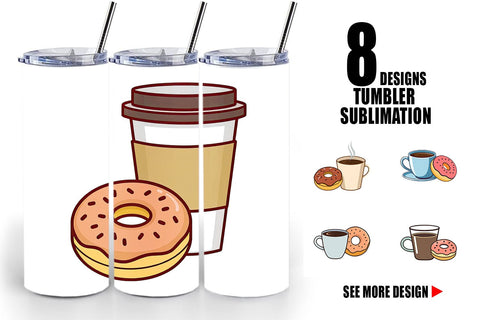 Tumbler Coffee Donut Sublimation artnoy 