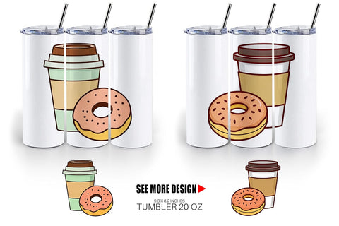 Tumbler Coffee Donut Sublimation artnoy 