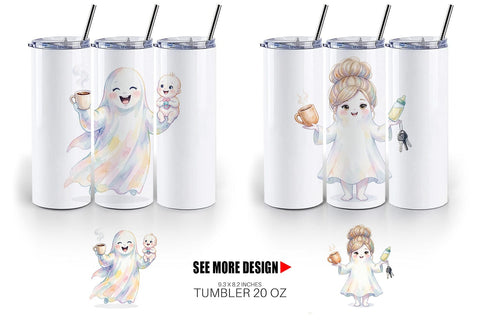 Tumbler Coffee Lover Mom Ghost Sublimation artnoy 