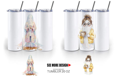 Tumbler Coffee Lover Mom Ghost Sublimation artnoy 