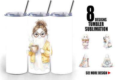 Tumbler Coffee Lover Mom Ghost Sublimation artnoy 